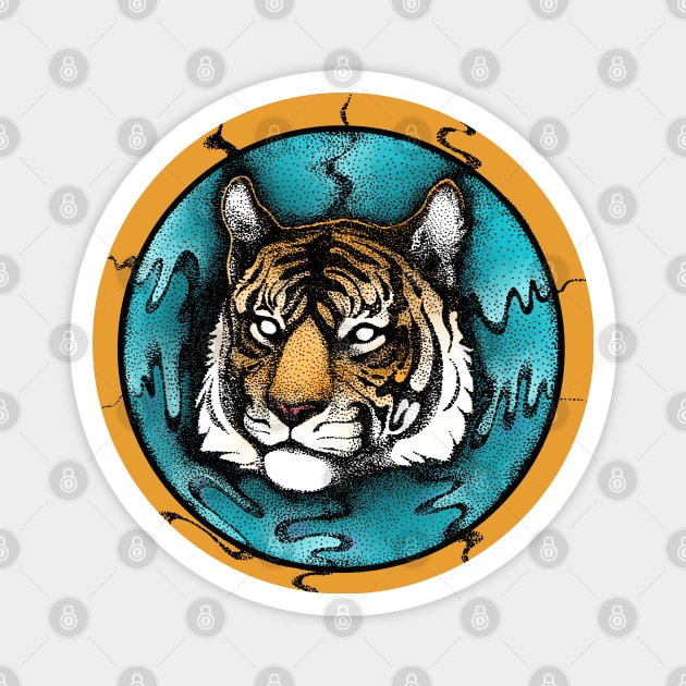 Tiger Head Tattoo Magnet by MonoMano